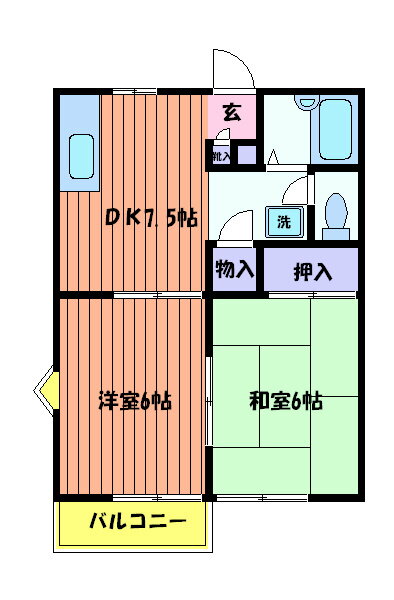 ルナハイツ 3階 2DK 賃貸物件詳細