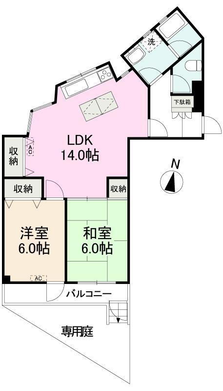 ファインコートビッグワン松島１０１号 1階 2LDK 賃貸物件詳細