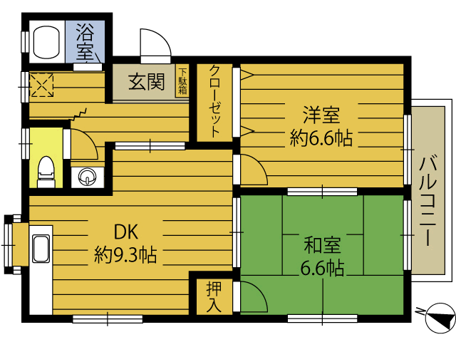 ハイムヤマキ　Ａ 2階 2DK 賃貸物件詳細