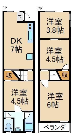 大阪府枚方市甲斐田新町 宮之阪駅 4DK 一戸建て 賃貸物件詳細