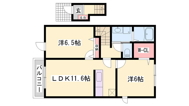 ブロード・ガーデンＩ 2階 2LDK 賃貸物件詳細