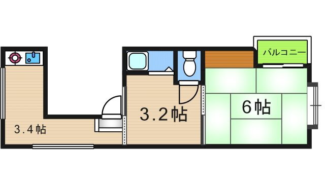大阪府大阪市西成区北津守４ 津守駅 2K マンション 賃貸物件詳細