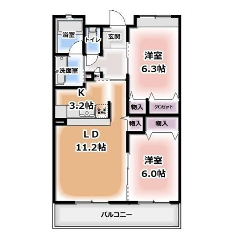 ＫーＷＡＶＥ 1階 2LDK 賃貸物件詳細