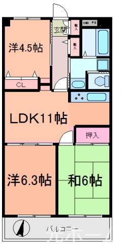 東所沢第２サニーコート 2階 3LDK 賃貸物件詳細