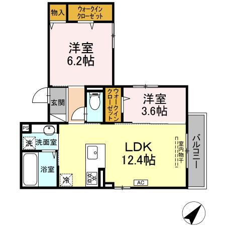 フィオーレ府中本町 2階 2LDK 賃貸物件詳細