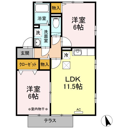 山梨県甲府市蓬沢１ 南甲府駅 2LDK アパート 賃貸物件詳細