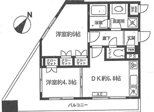 マイキャッスル代々木 10階 2DK 賃貸物件詳細
