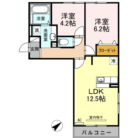 福岡県福岡市中央区地行４ 唐人町駅 2LDK アパート 賃貸物件詳細