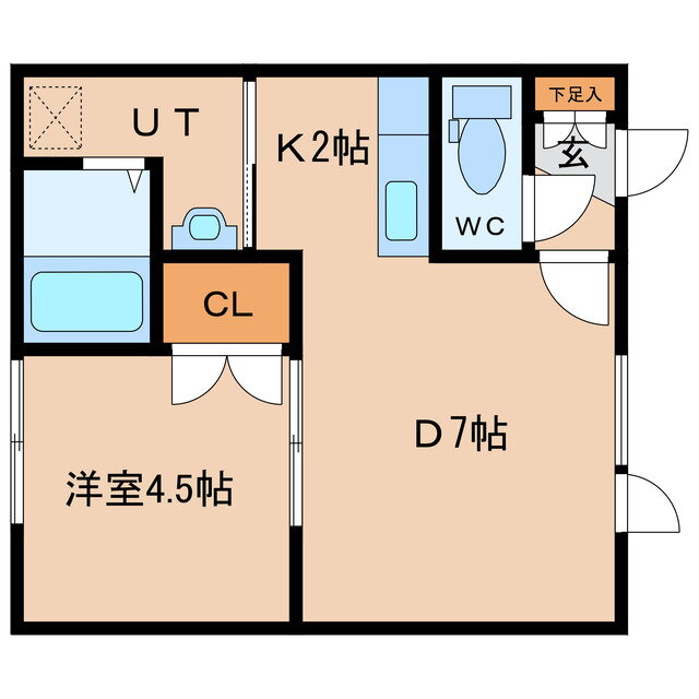 ウィステリア 2階 1DK 賃貸物件詳細