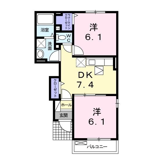 カ－サ　フェリ－チェ 1階 2DK 賃貸物件詳細