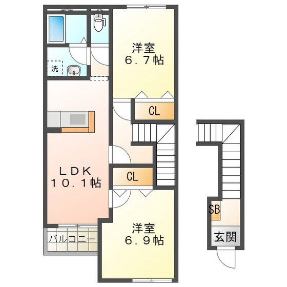 三重県四日市市内堀町 塩浜駅 2LDK アパート 賃貸物件詳細