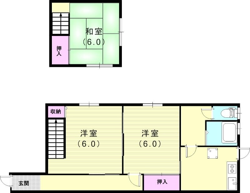 大池駅前マンション 2階 3K 賃貸物件詳細