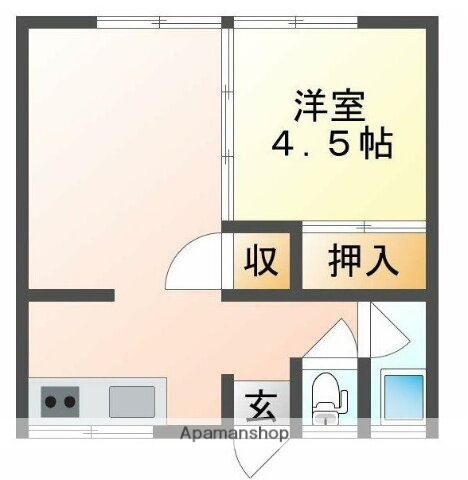 木下ハイツ 2階 1LDK 賃貸物件詳細