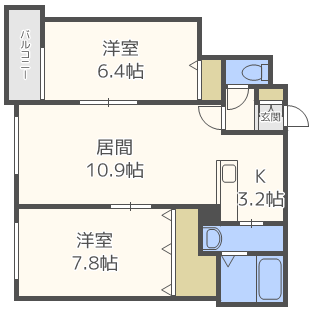 北海道札幌市中央区南六条西１８ 西１８丁目駅 2LDK マンション 賃貸物件詳細