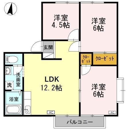 富山県富山市手屋２ 新富山口駅 3LDK アパート 賃貸物件詳細