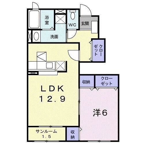 富山県富山市上二杉 東八尾駅 1LDK アパート 賃貸物件詳細
