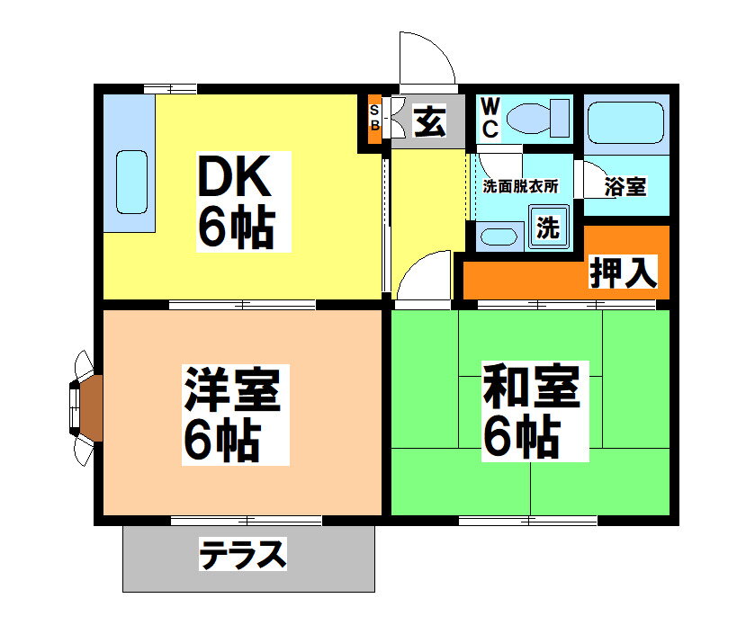 ランドオーエノ 1階 2DK 賃貸物件詳細