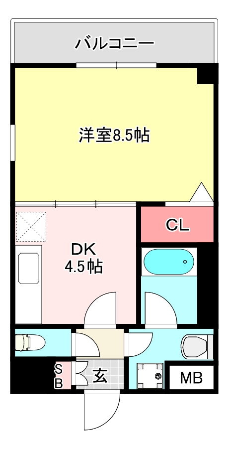 ボナール長栄寺 5階 1DK 賃貸物件詳細