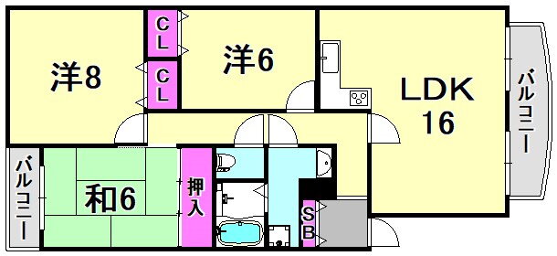 メゾンサンストリーム 2階 3LDK 賃貸物件詳細