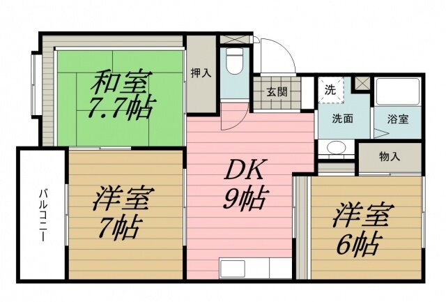 千葉県千葉市中央区末広２ 本千葉駅 3DK マンション 賃貸物件詳細