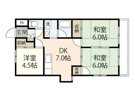 ネオコーポ矢野 4階 3DK 賃貸物件詳細