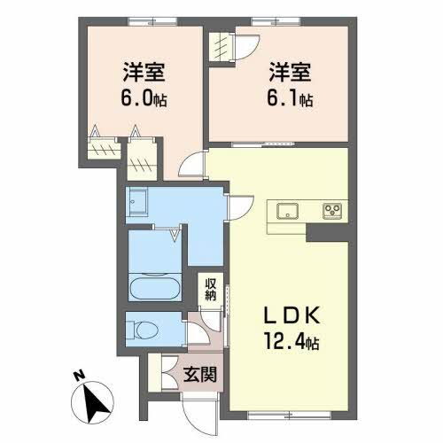 愛媛県伊予郡松前町大字北黒田 松前駅 2LDK アパート 賃貸物件詳細