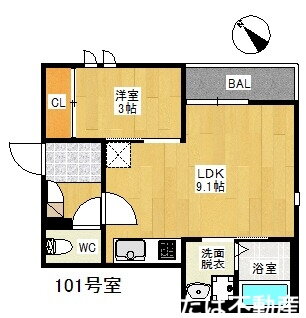 福岡県福岡市西区福重５ 姪浜駅 1LDK アパート 賃貸物件詳細