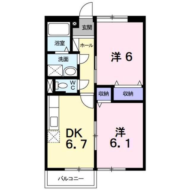 山梨県甲府市古上条町 国母駅 2DK アパート 賃貸物件詳細
