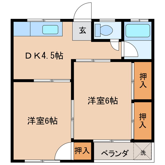 山口県岩国市南岩国町２ 南岩国駅 2DK アパート 賃貸物件詳細