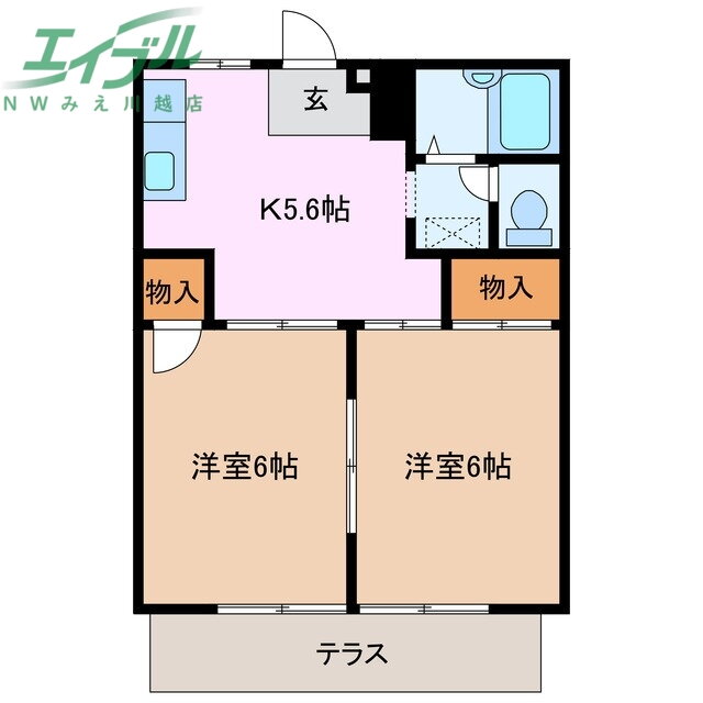 三重県四日市市別名５ 霞ヶ浦駅 2K アパート 賃貸物件詳細