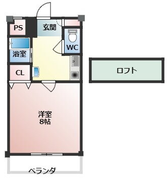 プロスパーハイツ古市 8階 1K 賃貸物件詳細