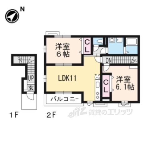 滋賀県栗東市高野 手原駅 2DK アパート 賃貸物件詳細