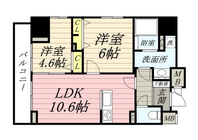 リバーレ浅草ウエスト 4階 2LDK 賃貸物件詳細