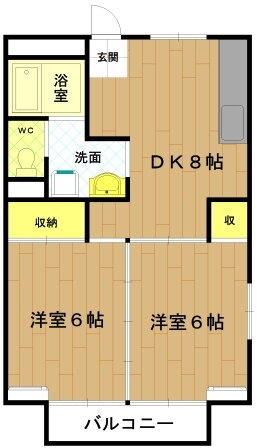 コーポリヨム 2階 2DK 賃貸物件詳細