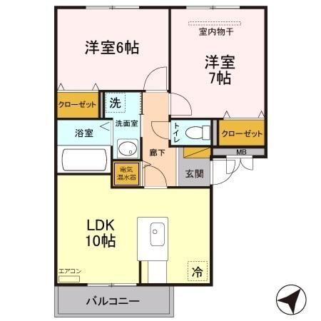 モンソレーユＡ棟 3階 2LDK 賃貸物件詳細