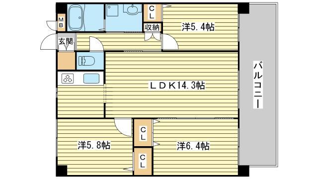 マノワール 4階 3LDK 賃貸物件詳細