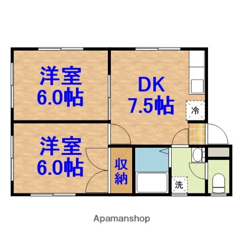 カネオカマンション 2階 2DK 賃貸物件詳細