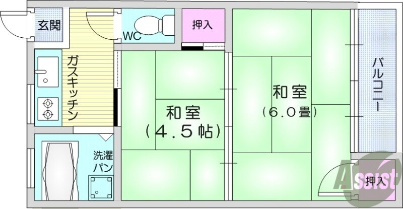 三浦アパート 2階 2K 賃貸物件詳細