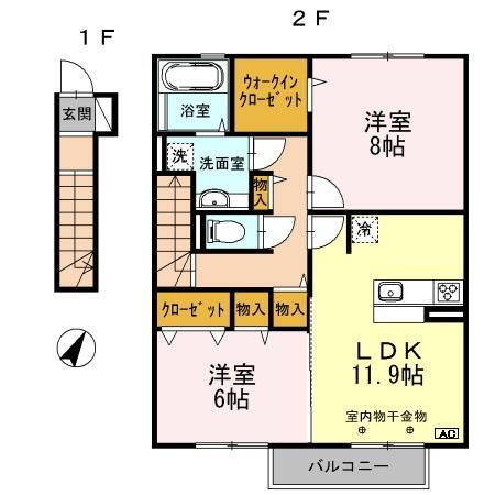 兵庫県加古郡播磨町二子大坪 土山駅 2LDK アパート 賃貸物件詳細
