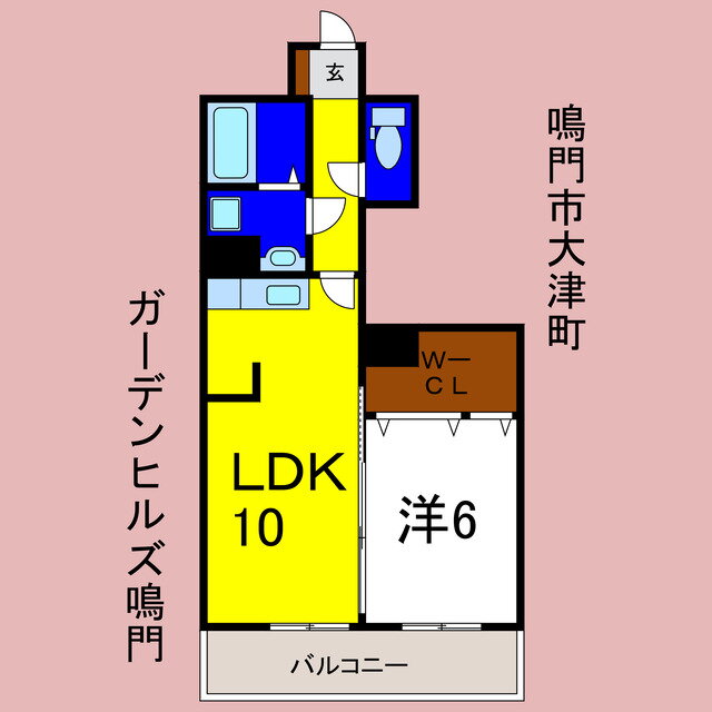 ガーデンヒルズ鳴門 2階 1LDK 賃貸物件詳細