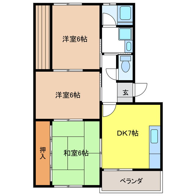 メゾン交告　北棟 3階 3DK 賃貸物件詳細