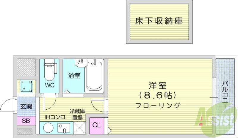 宮城県仙台市宮城野区苦竹１ 苦竹駅 1K マンション 賃貸物件詳細