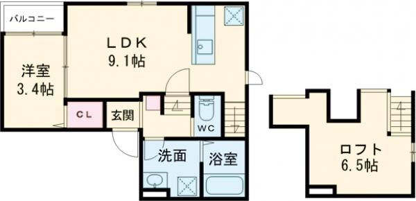 福岡県久留米市原古賀町 花畑駅 1LDK アパート 賃貸物件詳細