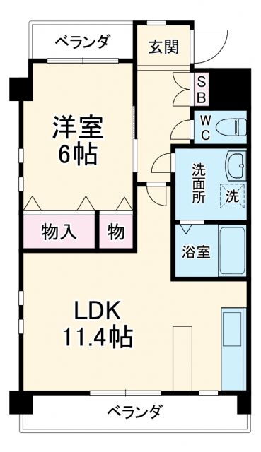 ｃｏｕｒａｇｅ　ｌａｆｕｅｎｔｅ 1階 1LDK 賃貸物件詳細