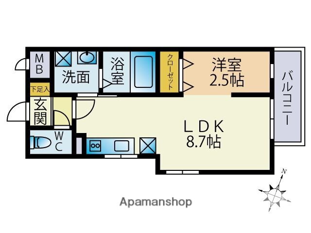 福岡県福岡市西区大字飯氏 周船寺駅 1LDK マンション 賃貸物件詳細
