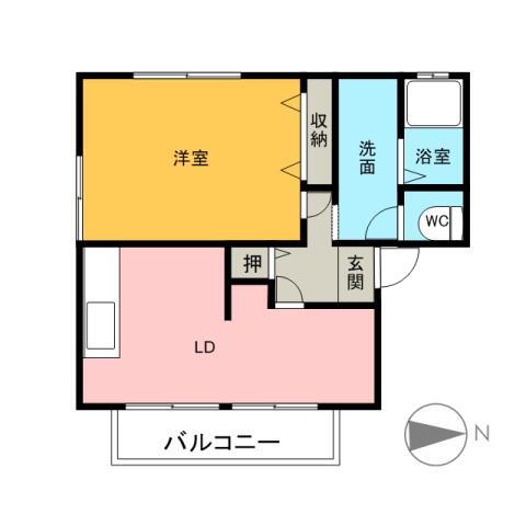 クレールカルチェ　Ａ 2階 1LDK 賃貸物件詳細