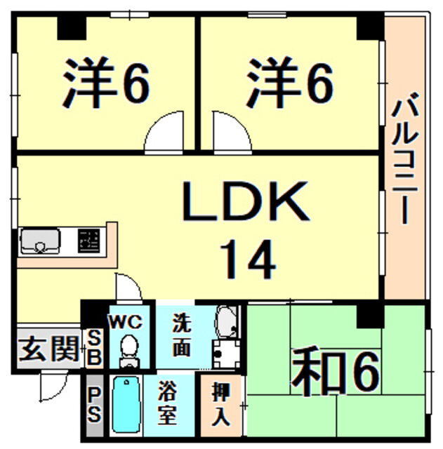 兵庫県伊丹市荻野２ 中山寺駅 3LDK マンション 賃貸物件詳細