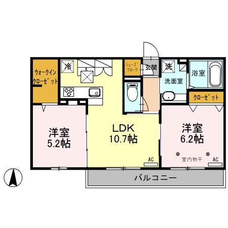 埼玉県越谷市レイクタウン６ 越谷レイクタウン駅 2LDK アパート 賃貸物件詳細