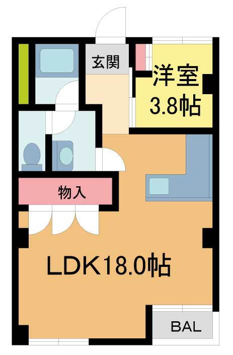 花屋敷第２コーポラス 5階 1LDK 賃貸物件詳細