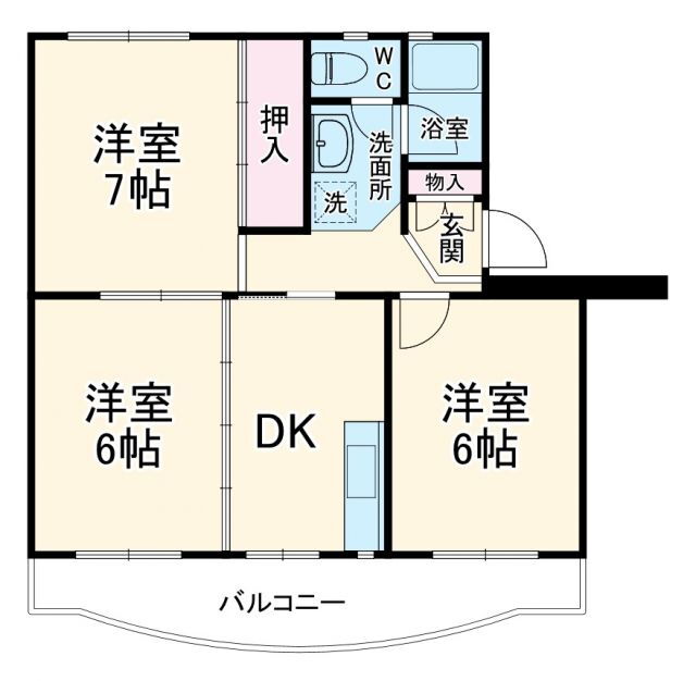 桜ハイツ２号棟 3階 3DK 賃貸物件詳細